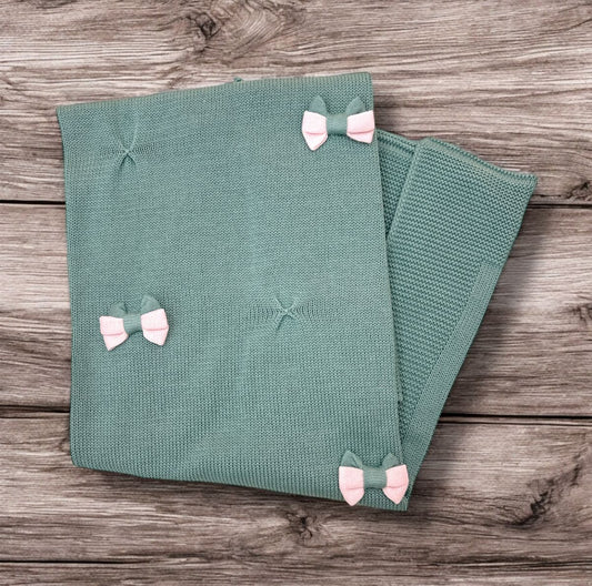 BABY LORD - coperta in filo di cotone fiocchi corredino est 25 - GIRL