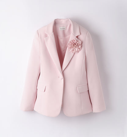 SARABANDA - tailleur bimba giacca fiore + pantalone zampa abbigliamento est 25 j - GIRL