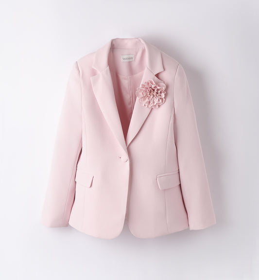 SARABANDA - tailleur bimba giacca fiore + pantalone zampa abbigliamento est 25 j - GIRL