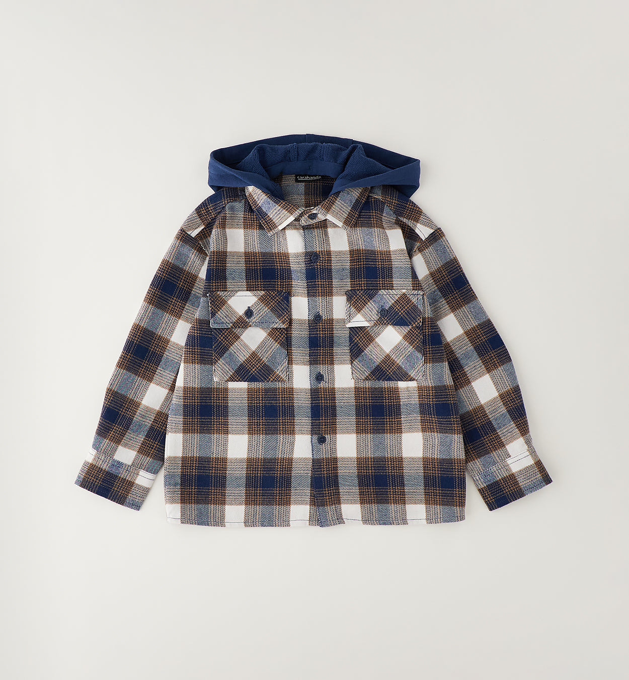 SARABANDA - camicia quadri flanella cappuccio - invernale