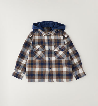 SARABANDA - camicia quadri flanella cappuccio - invernale