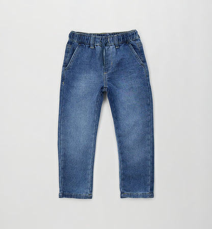 SARABANDA - pantalaccio jeans morbido con elastico - invernale
