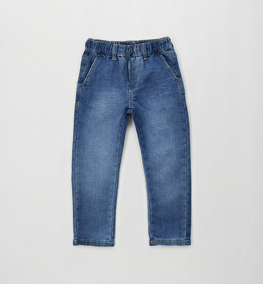 SARABANDA - pantalaccio jeans morbido con elastico - invernale
