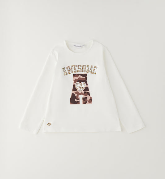 SARABANDA - t-shirt bimba bianca - invernale