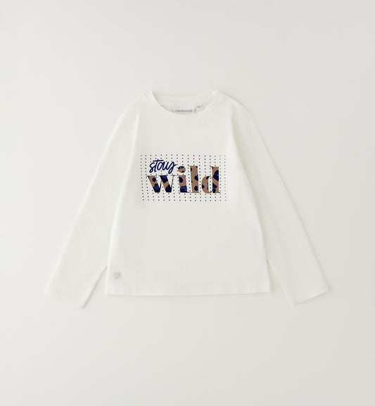 SARABANDA - t-shirt wild bianco/blu - invernale