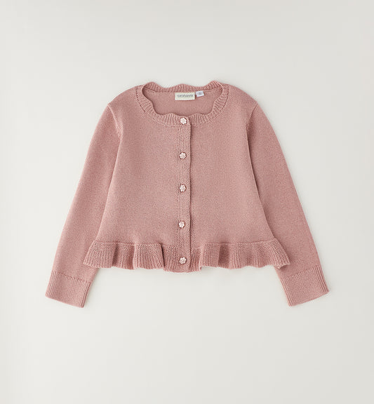 SARABANDA - cardigan lurex rosa antico