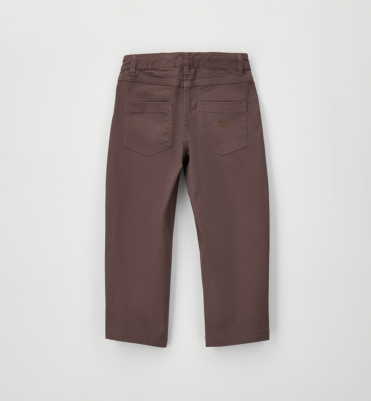 SARABANDA - pantalone con bottoncino cioccolato- invernale