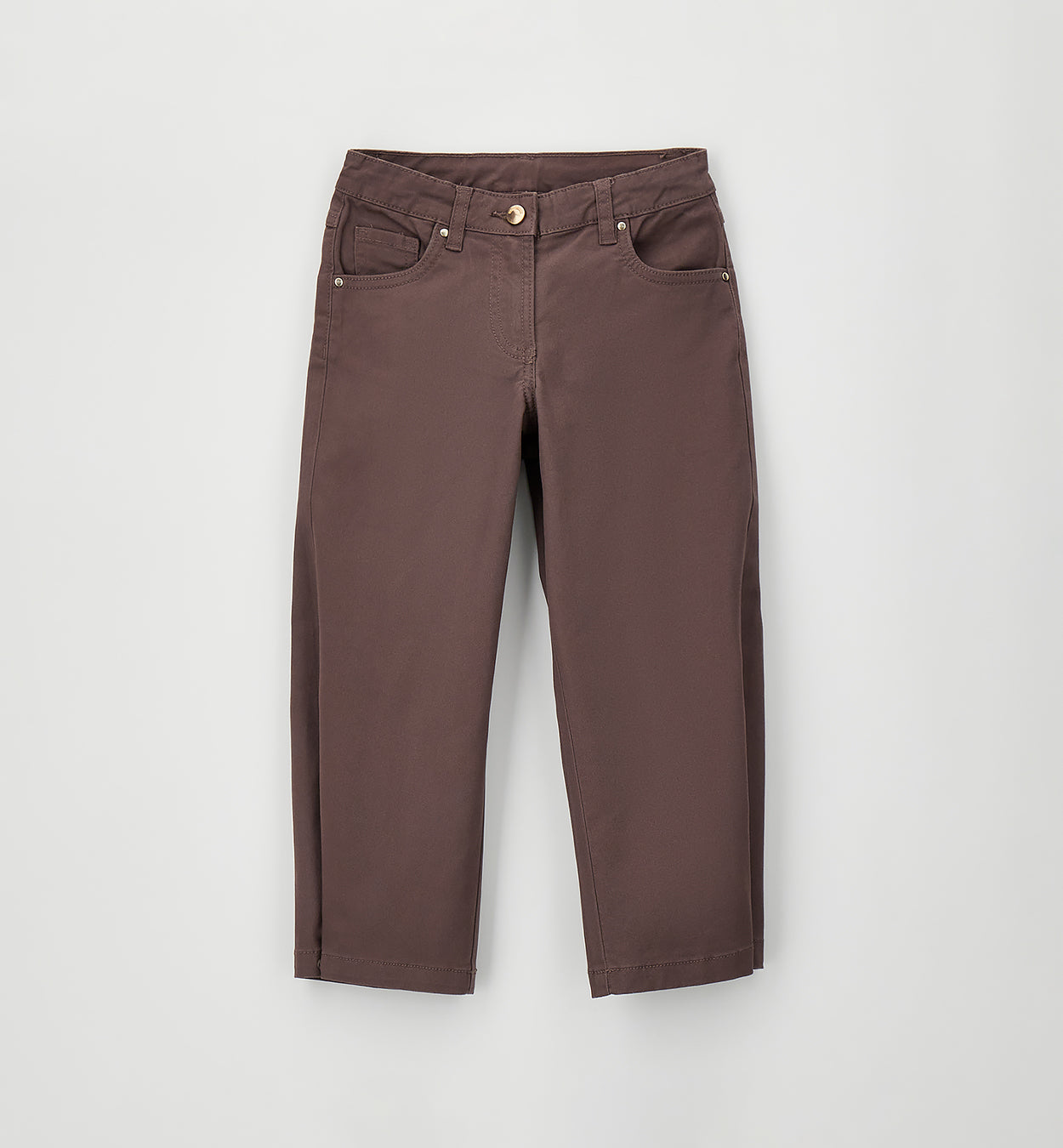 SARABANDA - pantalone con bottoncino cioccolato- invernale