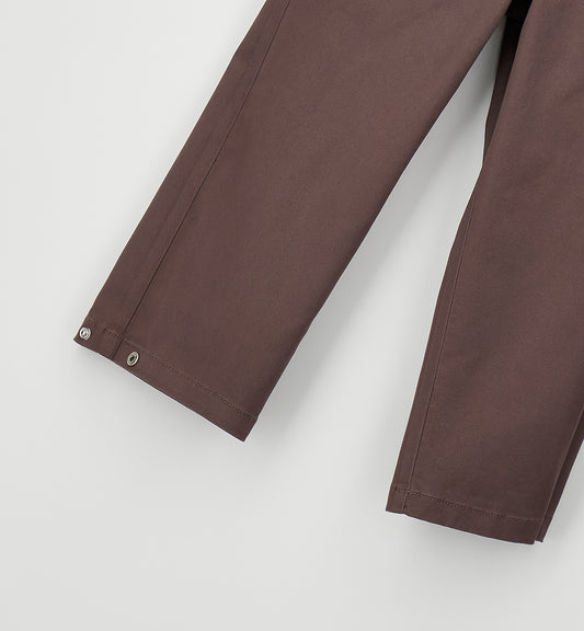 SARABANDA - pantalone con bottoncino cioccolato- invernale