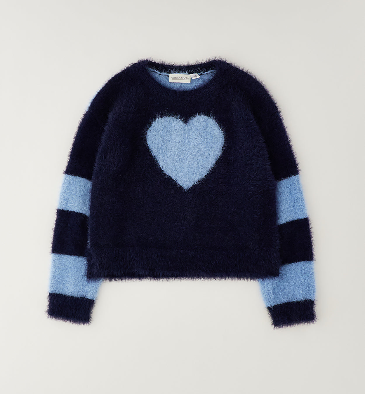 SARABANDA - maglione peluche cuore blu - invernale