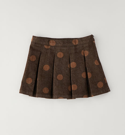 SARABANDA - gonna pieghe pois marrone - invernale