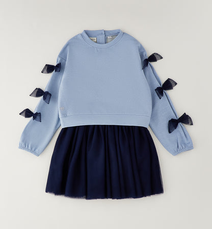SARABANDA - completo gonna tulle azzurro - invernale