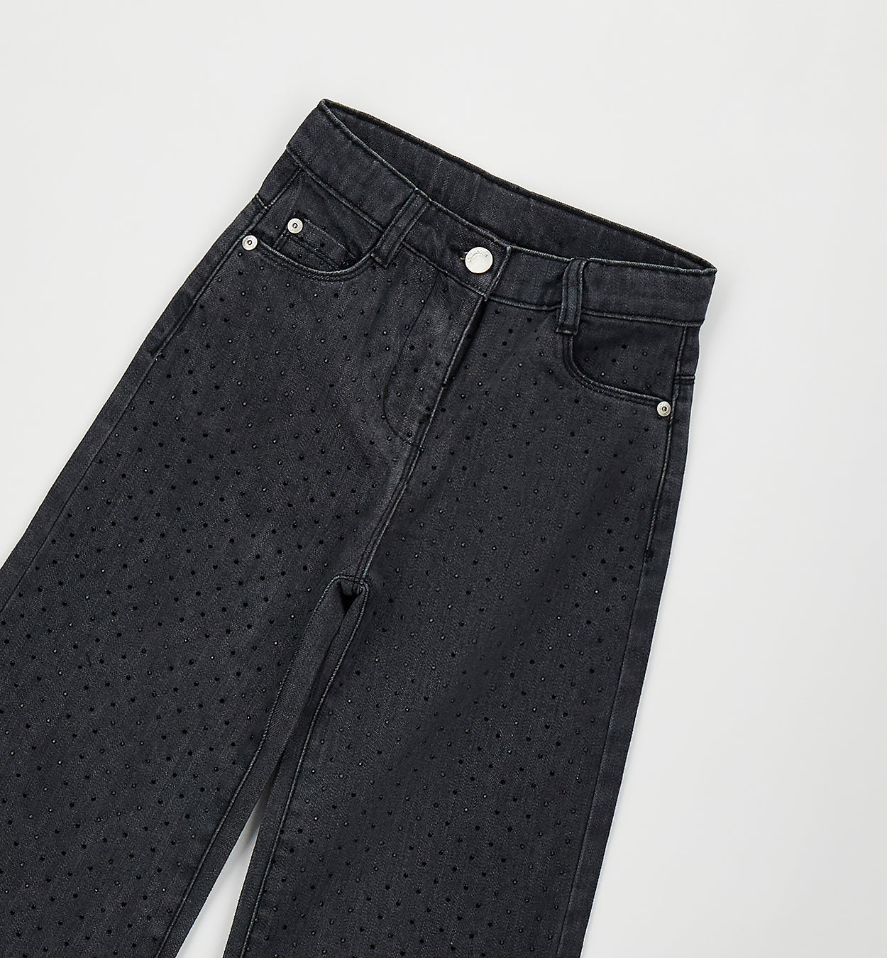 SARABANDA - jeans palazzo brillantini nero - invernale