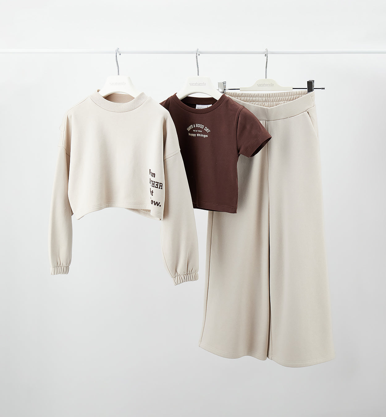 SARABANDA - completo 3pz felpa beige/marrone - invernale