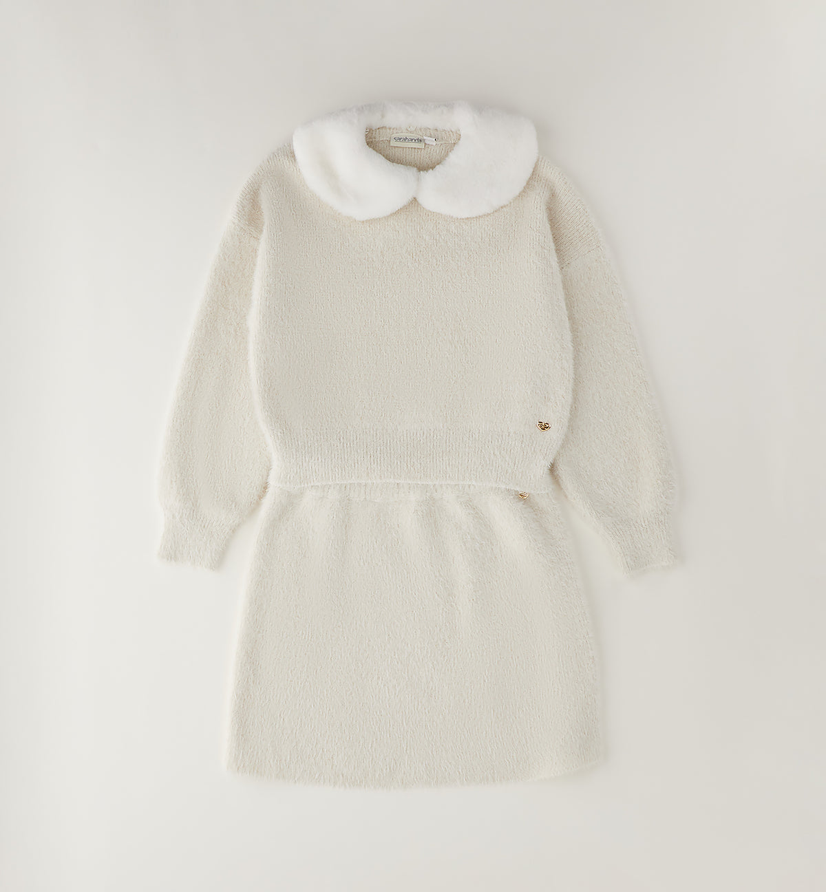 SARABANDA - completo gonna pelliccia bianco - invernale