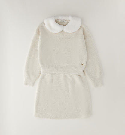 SARABANDA - completo gonna pelliccia bianco - invernale