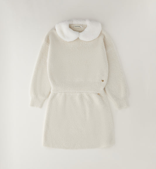 SARABANDA - completo gonna pelliccia bianco - invernale