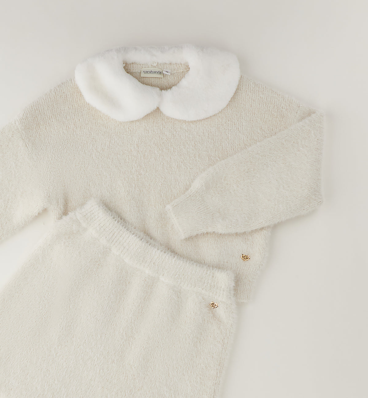 SARABANDA - completo gonna pelliccia bianco - invernale