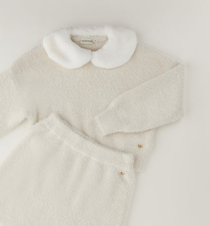 SARABANDA - completo gonna pelliccia bianco - invernale