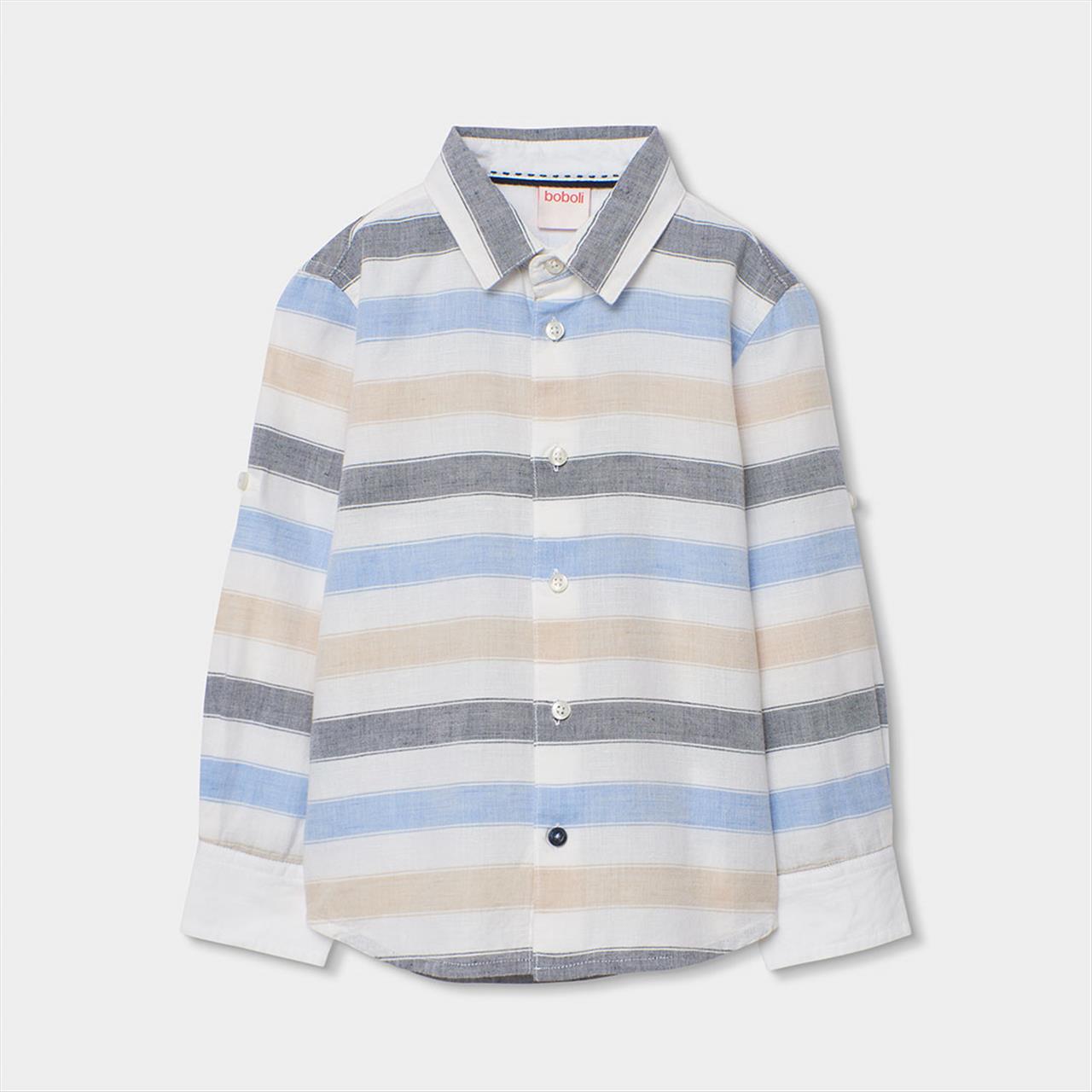CAMICIA LINO A RIGHE