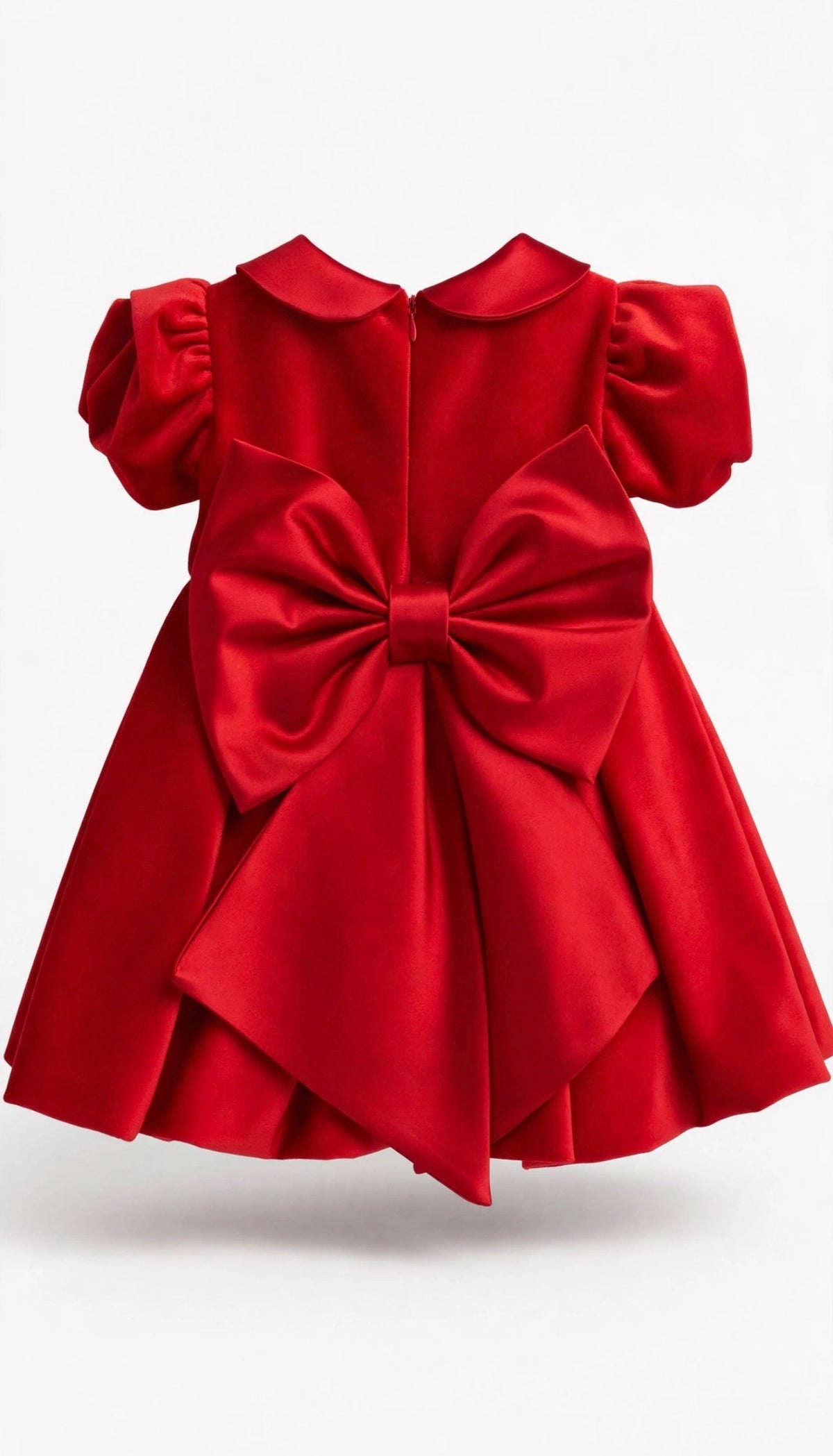 I&M - abito in velluto + fascia rosso - invernale