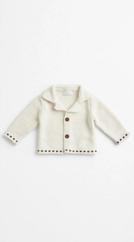 I&M - cardigan lana panna/marrone