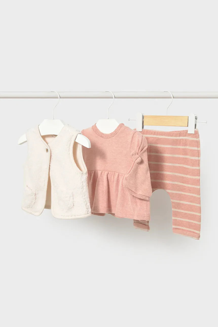 MAYORAL-completo con gilet rosa baby-invernale