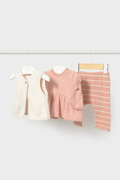 MAYORAL-completo con gilet rosa baby-invernale