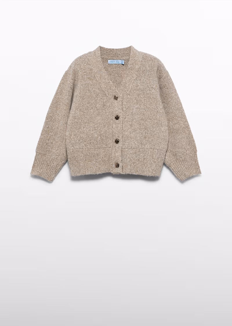 ABEL & LULA -  cardigan oversize tortora - invernale