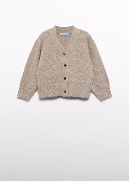 ABEL & LULA -  cardigan oversize tortora - invernale