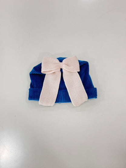 MARLU' - cuffietta orsetto ciniglia (set. 59 zaffiro) corredino invernale 25/26 - UNISEX