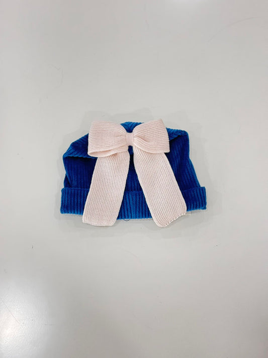 MARLU' - cuffietta orsetto ciniglia (set. 59 zaffiro) corredino invernale 25/26 - UNISEX