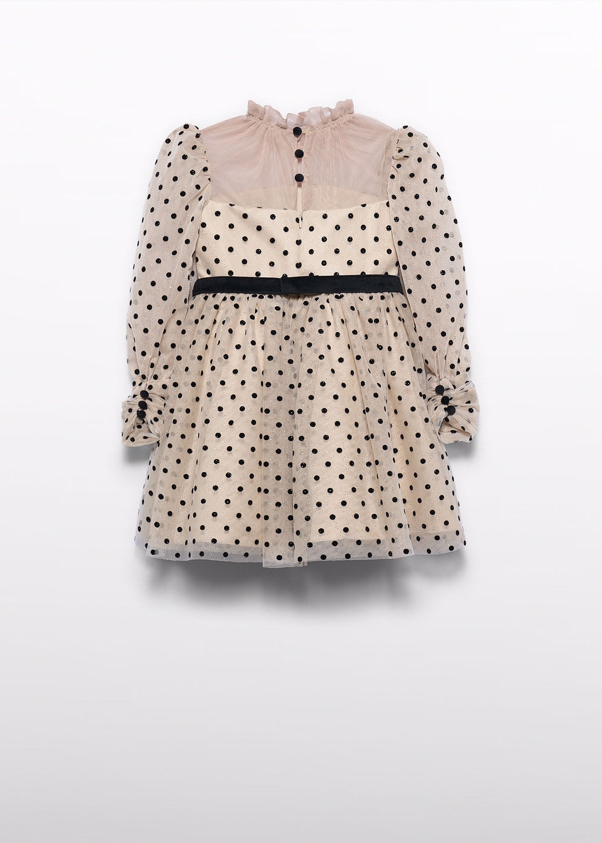 ABEL & LULA - vestito tulle pois beige/nero - invernale