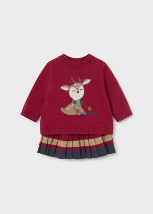 MAYORAL-completino gonna+maglia rosso-invernale