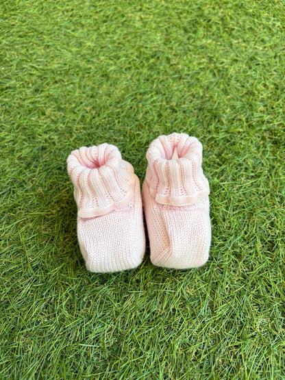 MARLÙ- scarpina in lana 100% set n21 rosa baby