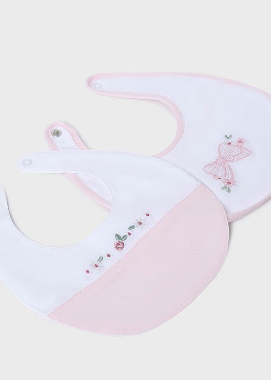 MAYORAL - set 2 bavette rosa baby accessori corredino - GIRL