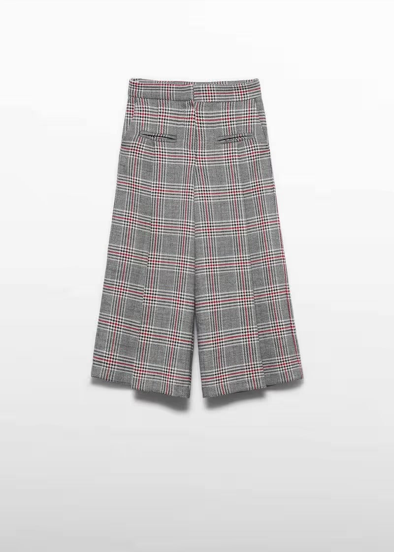 ABEL & LULA - pantalone lungo quadri grigio - invernale