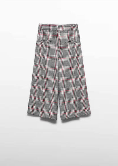 ABEL & LULA - pantalone lungo quadri grigio - invernale