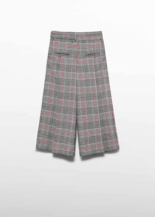 ABEL & LULA - pantalone lungo quadri grigio - invernale