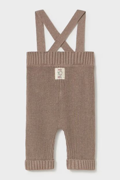MAYORAL-pantalone bretelle tricot tortora-invernale