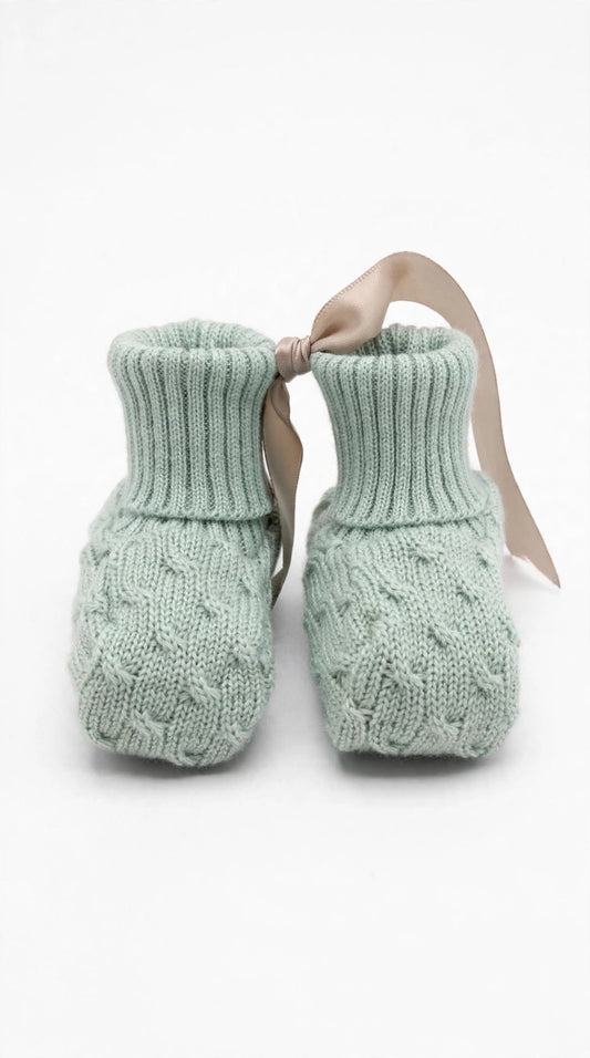 MARLU' - scarpine in lana lichene/vaniglia (set n.63) - invernale