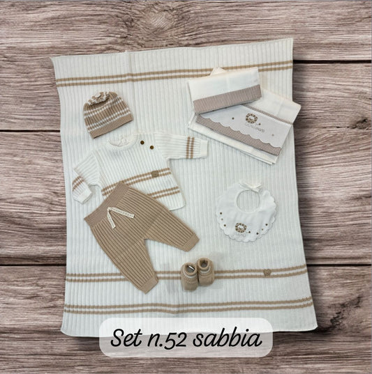 MARLU' - cuffietta in filo di cotone (set n.52 sabbia) corredino est 25 - BOY