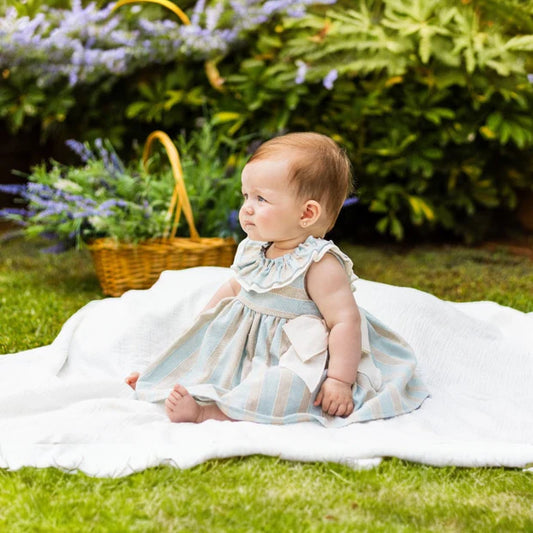 CALAMARO BABY - vestito con fiocchi a righe abbigliamento est 25 b - GIRL