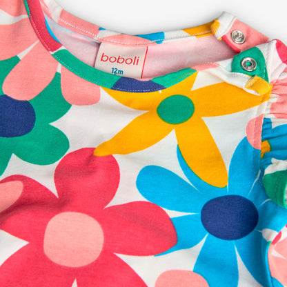 BOBOLI - t-shirt manica corta fiori abbigliamento est 25 b - GIRL