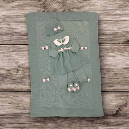 BABY LORD - coperta in filo di cotone fiocchi corredino est 25 - GIRL