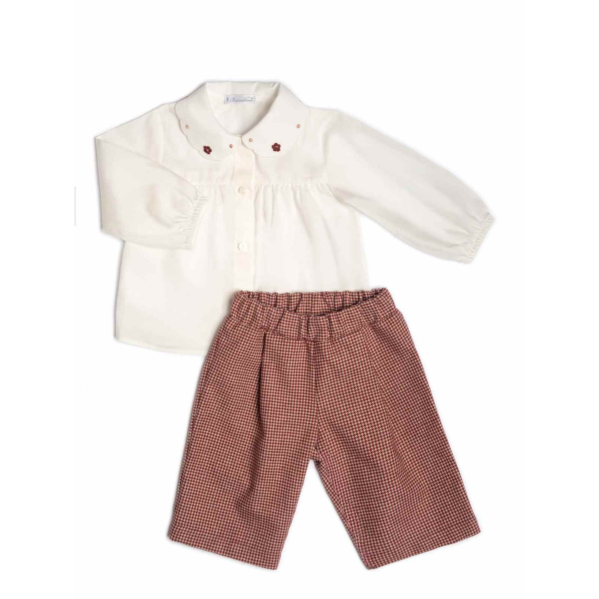BARCELLINO - completo pantalone + camicia bianco/bordeaux - invernale