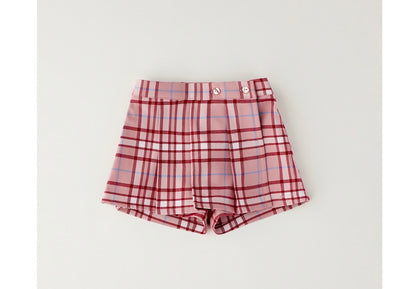 MINIBANDA - gonna pantaloncino quadri rosa - invernale