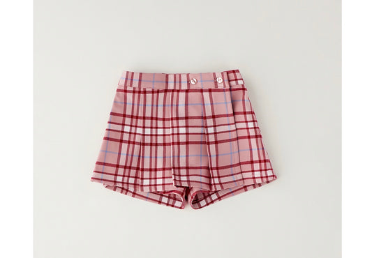 MINIBANDA - gonna pantaloncino quadri rosa - invernale