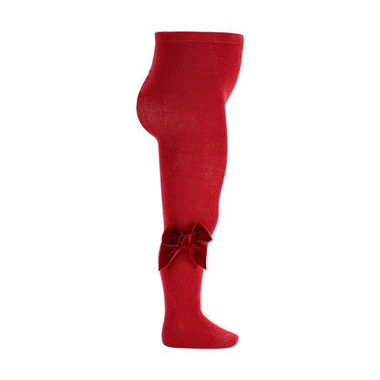 CONDOR- calzamaglia con fiocco in velluto rosso- invernale