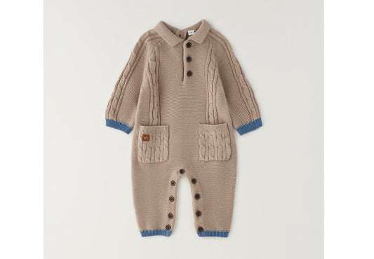 MINIBANDA - tutina in maglia beige - invernale